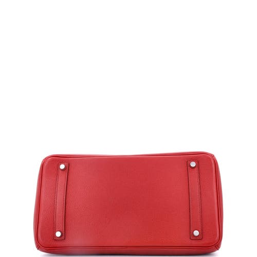 Pre-owned Hermes Hermes Birkin Handbag Red Togo With Palladium Hardware 35 In Red