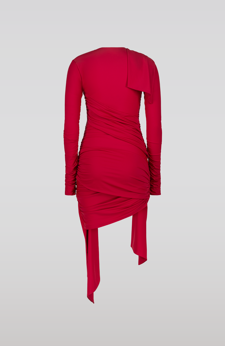 SAEMDI Sporty Jersey Dress, Alternate, color, Red