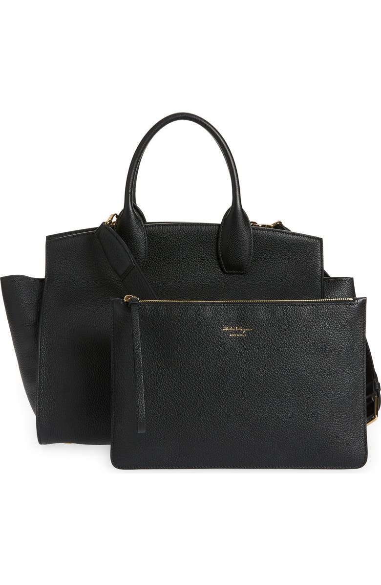 FERRAGAMO The Studio Soft Large Leather Top-Handle Bag, Alternate, color,