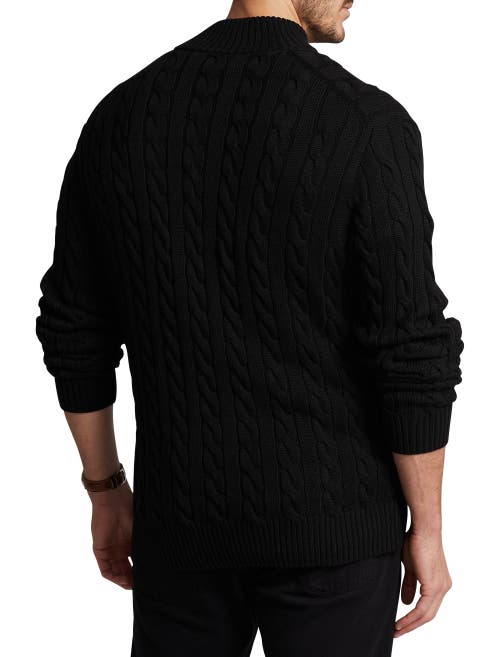Polo Ralph Lauren Ralph Lauren Huntsman Blue Cotton Cable-knit Sweater In Polo Black