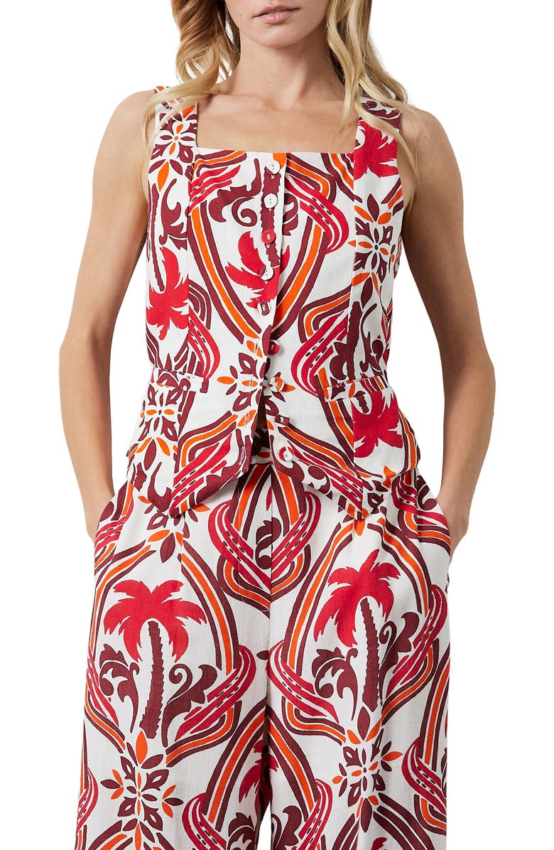 CIEBON Delaina Print Tank, Alternate, color, Red Multi