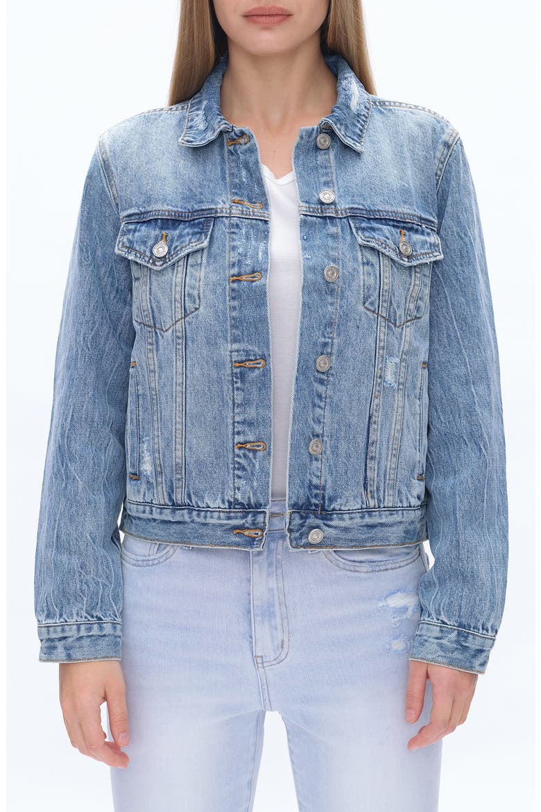 Distressed Denim Jacket, Main, color, MERCY BLUE