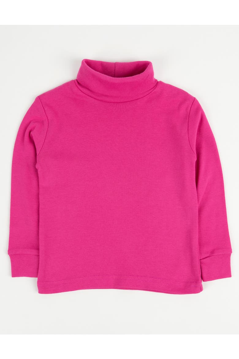 Kids Long Sleeve Cotton Turtleneck Shirt, Main, color, Hot Pink