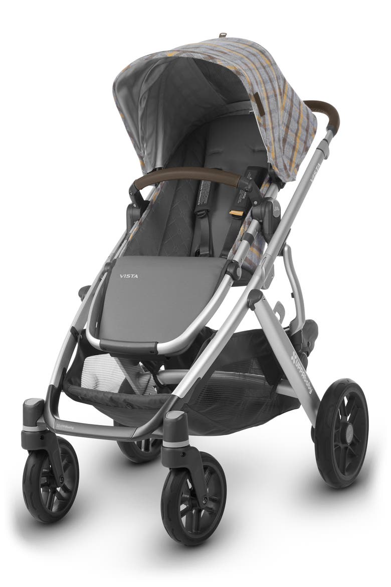 VISTA Spenser Convertible Stroller with Bassinet & Toddler Seat, Alternate, color, GREY/ YELLOW TARTAN