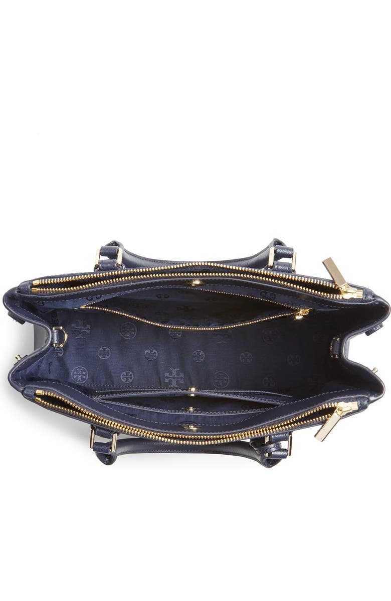 Tory Burch 'Mini Robinson' Double Zip Saffiano Leather Tote, Alternate, color,