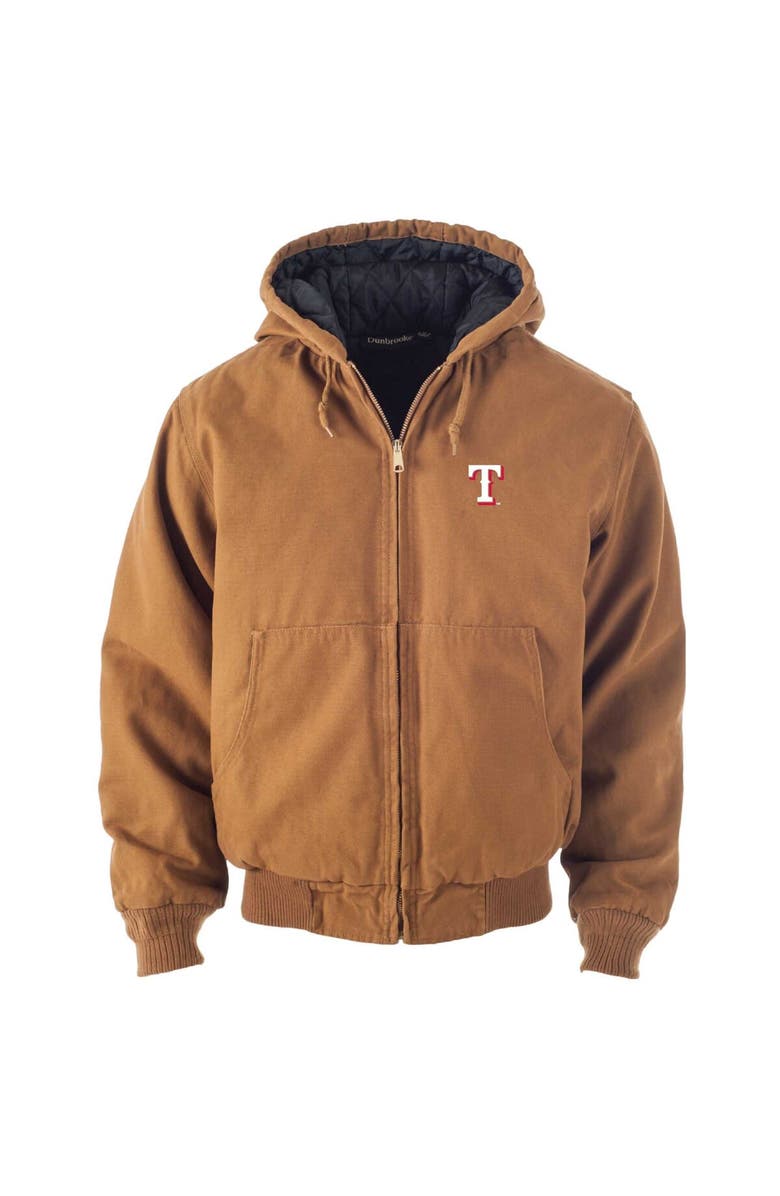 DUNBROOKE Men's Dunbrooke Brown Texas Rangers Dakota Work Full-Zip Hoodie Jacket, Main, color, Brown