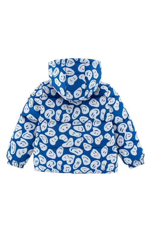 Calonie Kids' Alex Reversible Down Hooded Puffer Jacket In Blue