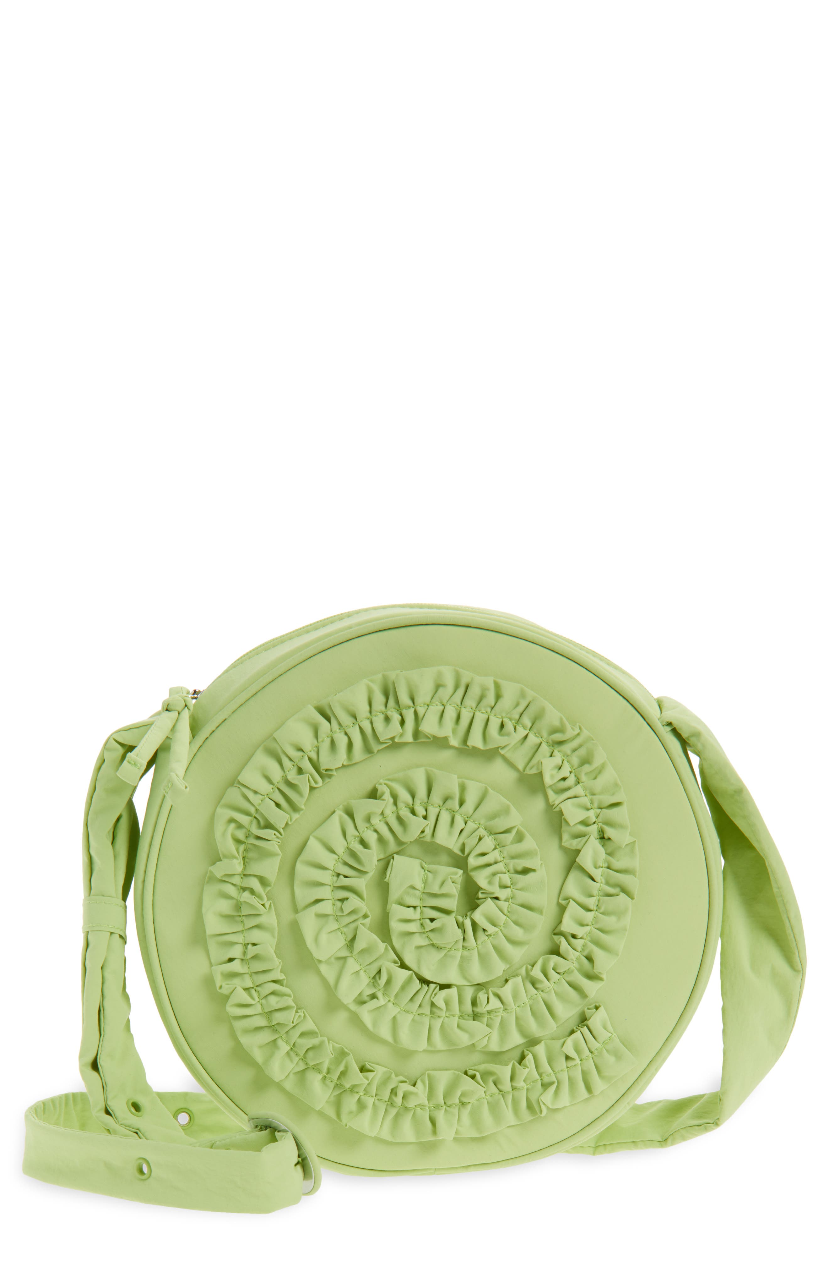 Damson Madder Rae Recycled Polyester Circle Crossbody Bag, Main, color, Green