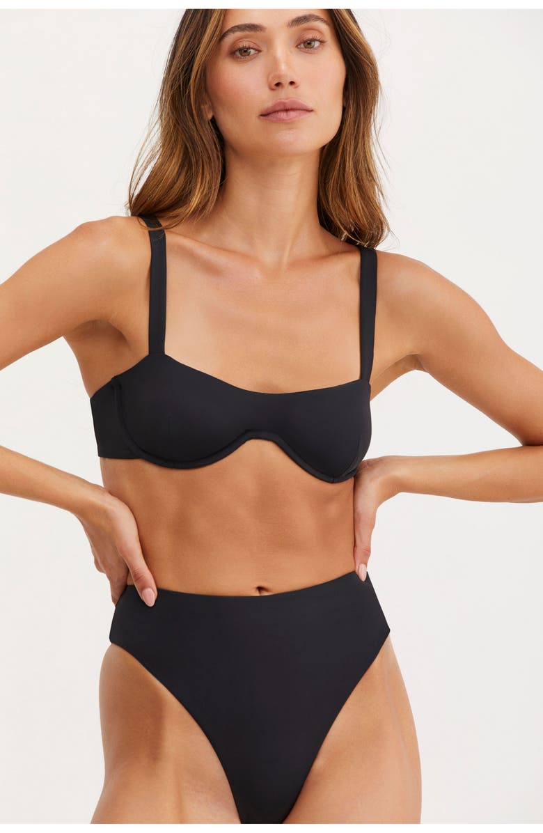 Au Naturel by Gottex Timeless Chic Sofi Underwire Bra Swim Top, Alternate, color, Black