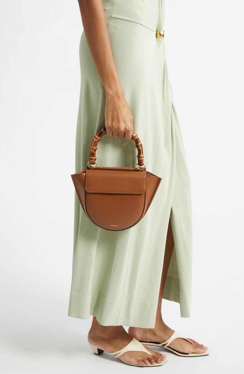 Wandler Mini Hortensia Leather Handbags, Alternate, color, Saddle / Bamboo 1752