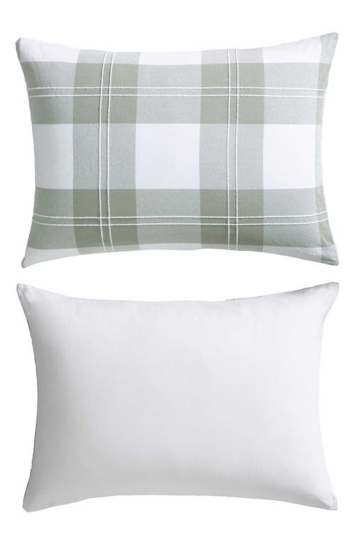 Eddie Bauer Mountain Embroidery Plaid Comforter Set In Soft Olive
