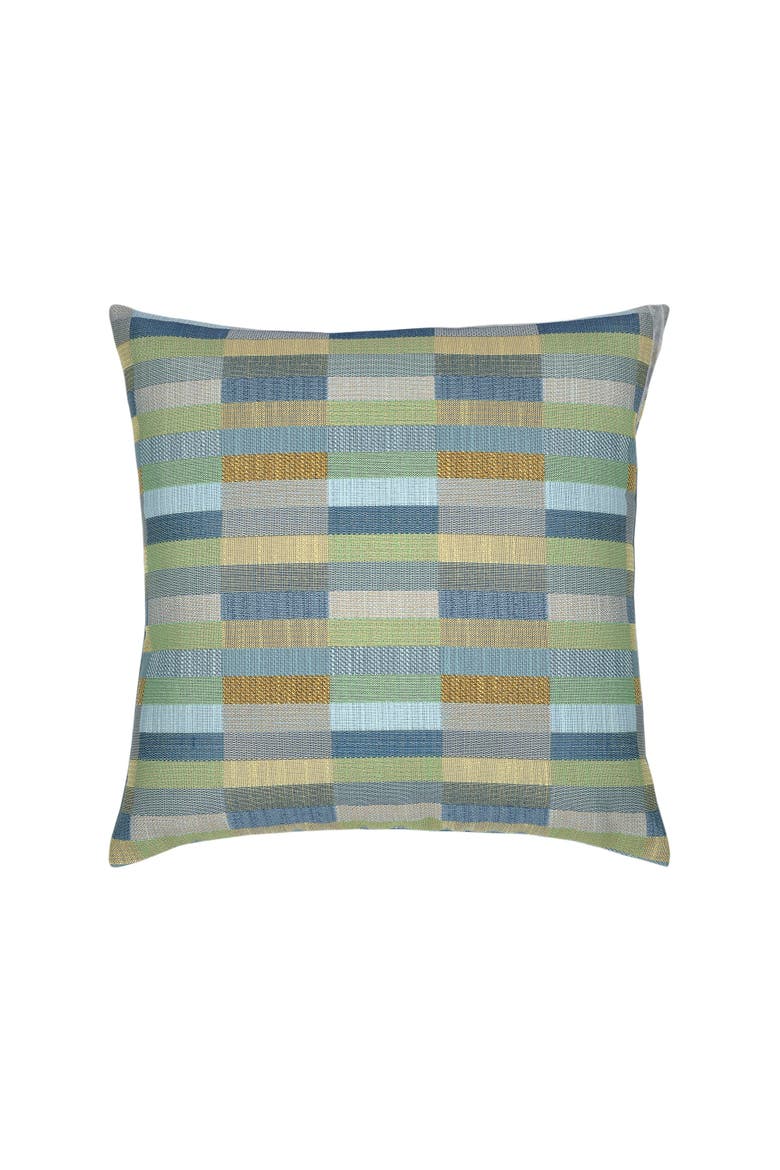 Mosaic Dimensional Indoor & Outdoor Woven Accent Pillow & Insert, Main, color, Lagoon