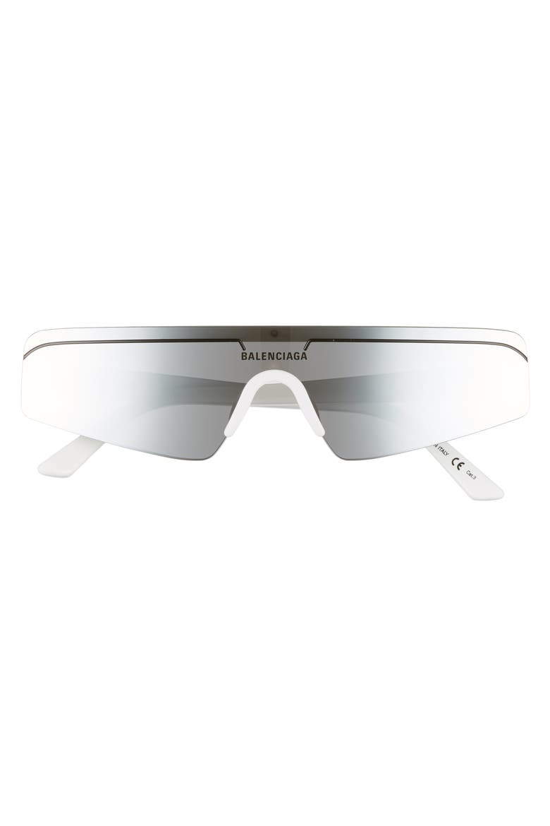 99mm Shield Sunglasses, Alternate, color, SHINY SOLID WHITE/ SILVER