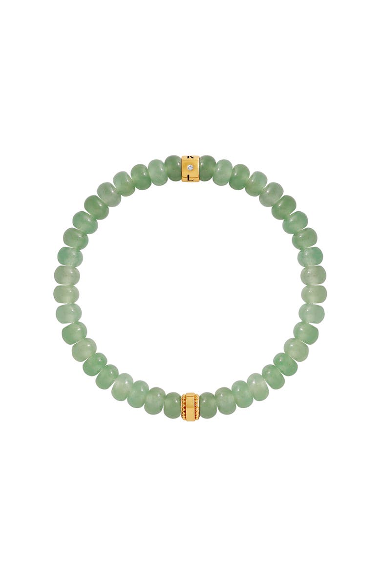 Sacred Balance Jade Stretch Bracelet, Main, color, Pastel Green/Gold