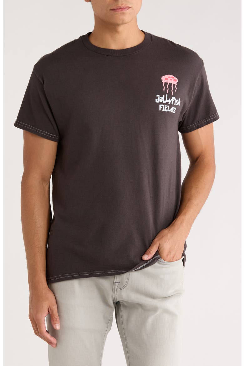 SpongeBob Jellyfish Fields Graphic T-Shirt, Main, color, PIGMENT DYE BLACK