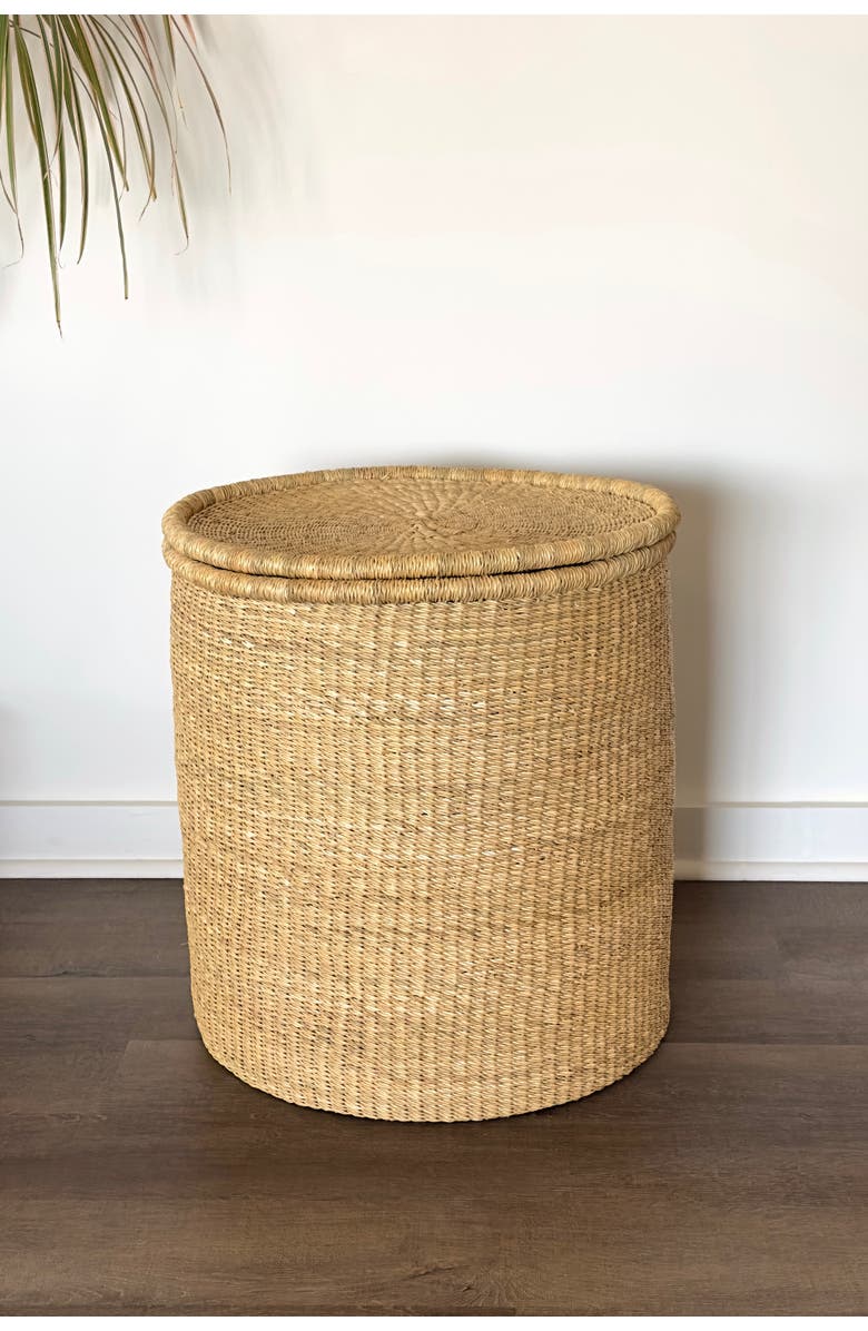 Mbare Handwoven Hamper with Lid, Alternate, color, Natural