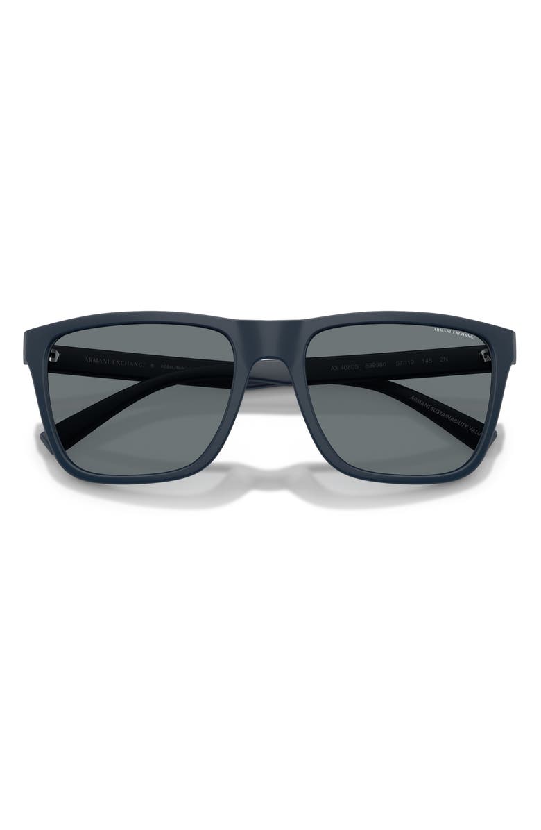 Emporio Armani AX Armani Exchange 57mm Square Sunglasses, Alternate, color, Matte Navy Blue / Dark Blue
