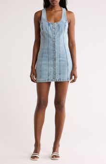 BLANKNYC Racerback Denim Body-Con Minidress