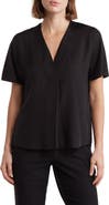 Vince Front Pleat Silk Blend Blouse