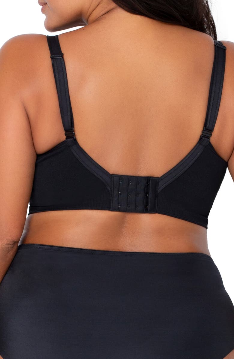 Curvy Couture Smooth Seamless Comfort Bralette, Alternate, color, Black Hue
