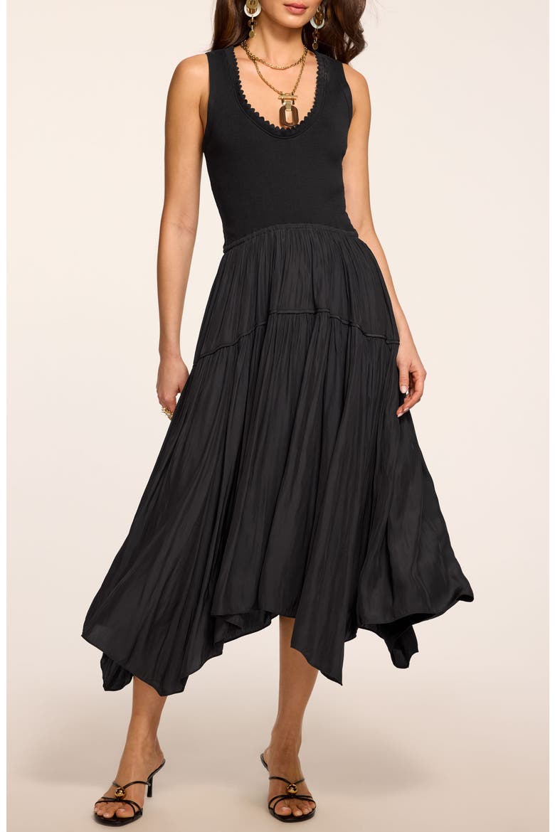 Hadley Sleeveless Asymmetric Dress, Main, color, BLACK