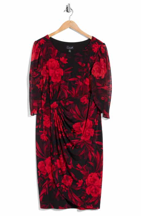 Cape Sleeve Faux Wrap Dress