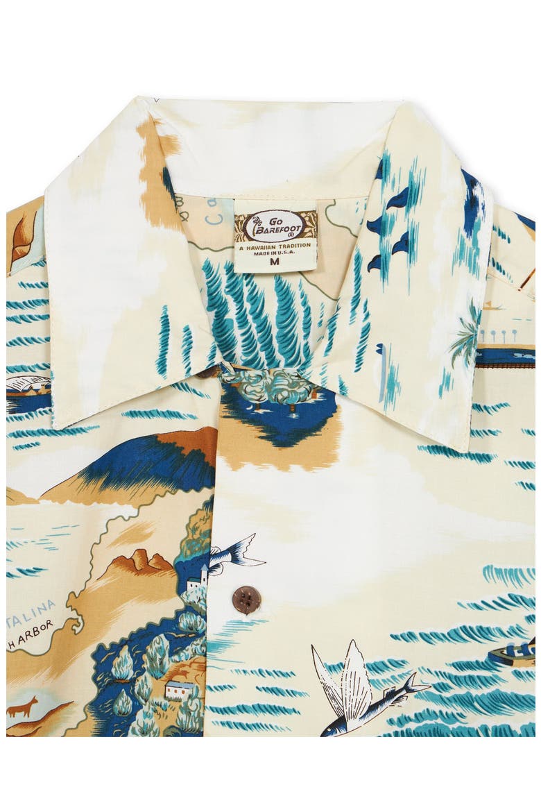 Santacatalina Tropical Print Short Sleeve Shirt, Alternate, color, White