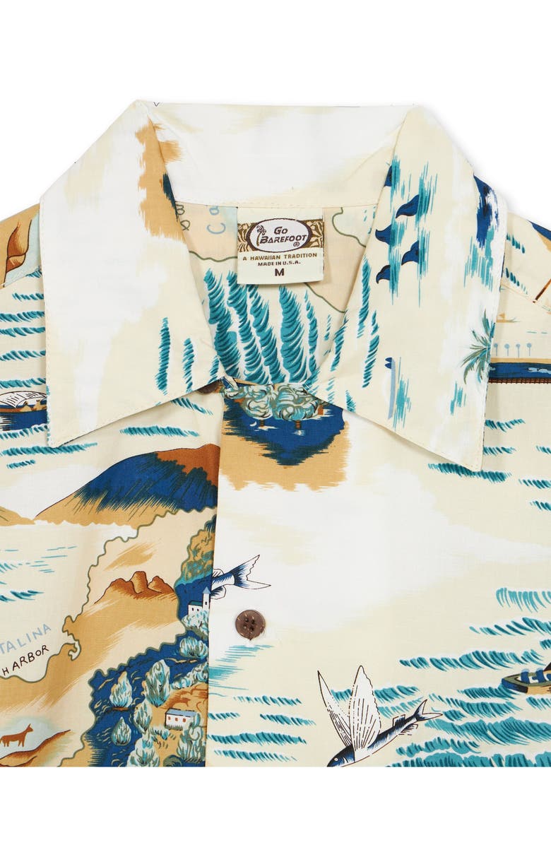 Fortela Santacatalina Tropical Print Short Sleeve Shirt, Alternate, color, White
