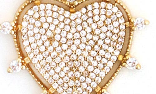 Panacea Crystal Heart Pendant Necklace In Gold
