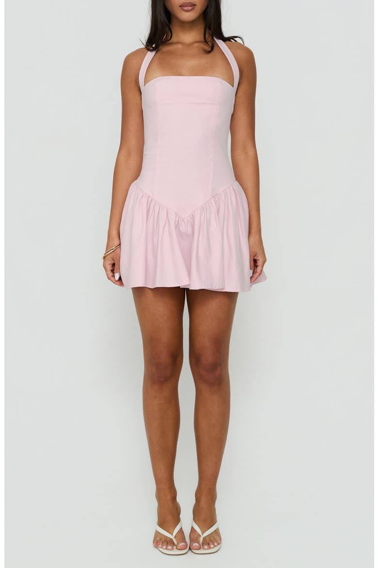 Esatora Halter Flare Minidress, Main, color, PINK