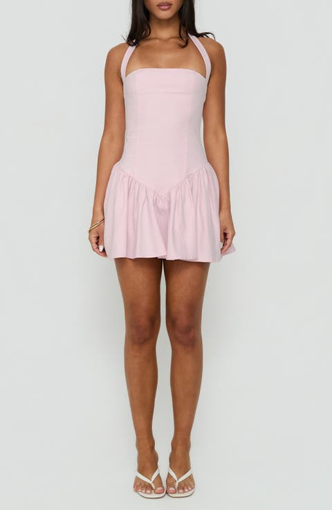Esatora Halter Flare Minidress
