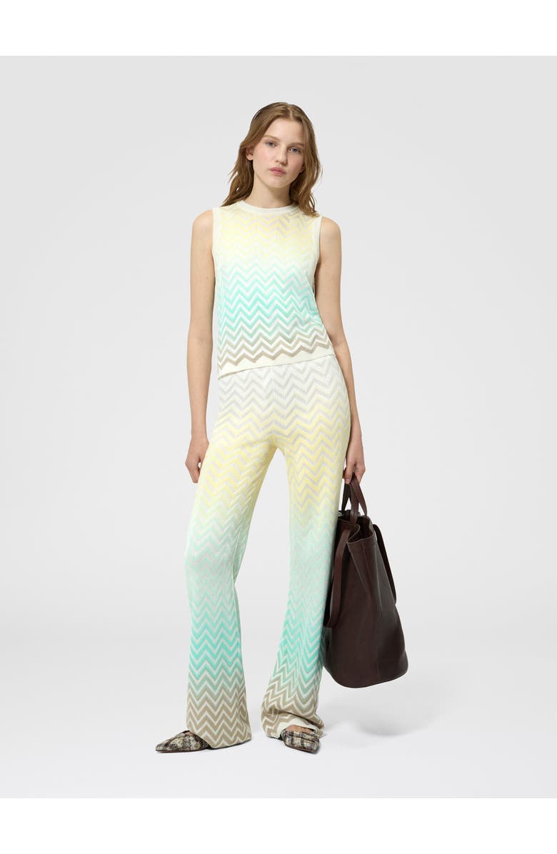 Missoni Chevron Dégradé Cotton And Viscose Sleeveless Top, Alternate, color, Green& Brown