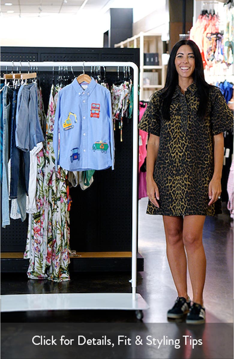 Kids' Vehicle Embroidered Cotton Graphic Button-Down Shirt, sales video thumbnail