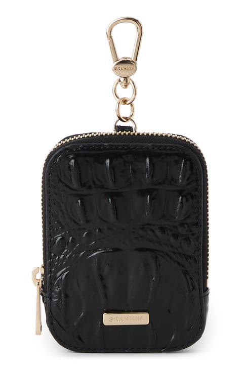 Katelynn Croc Embossed Leather Coin Pouch