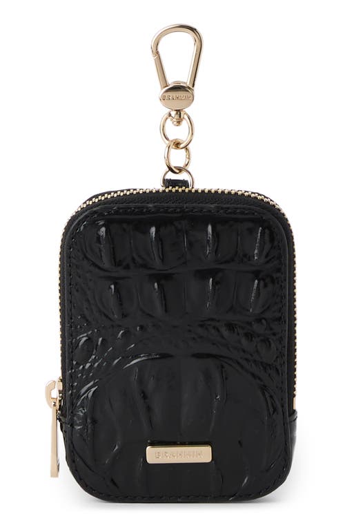 Brahmin Katelynn Croc Embossed Leather Coin Pouch In Black