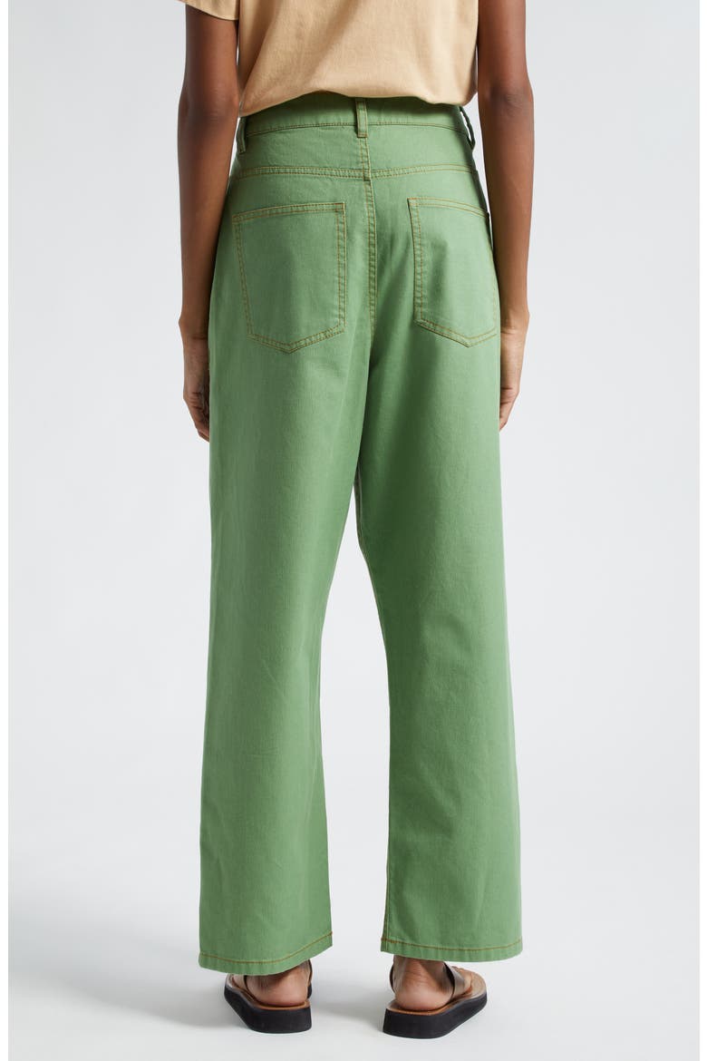 High Waist Pleat Wide Leg Pants, Alternate, color, GREEN