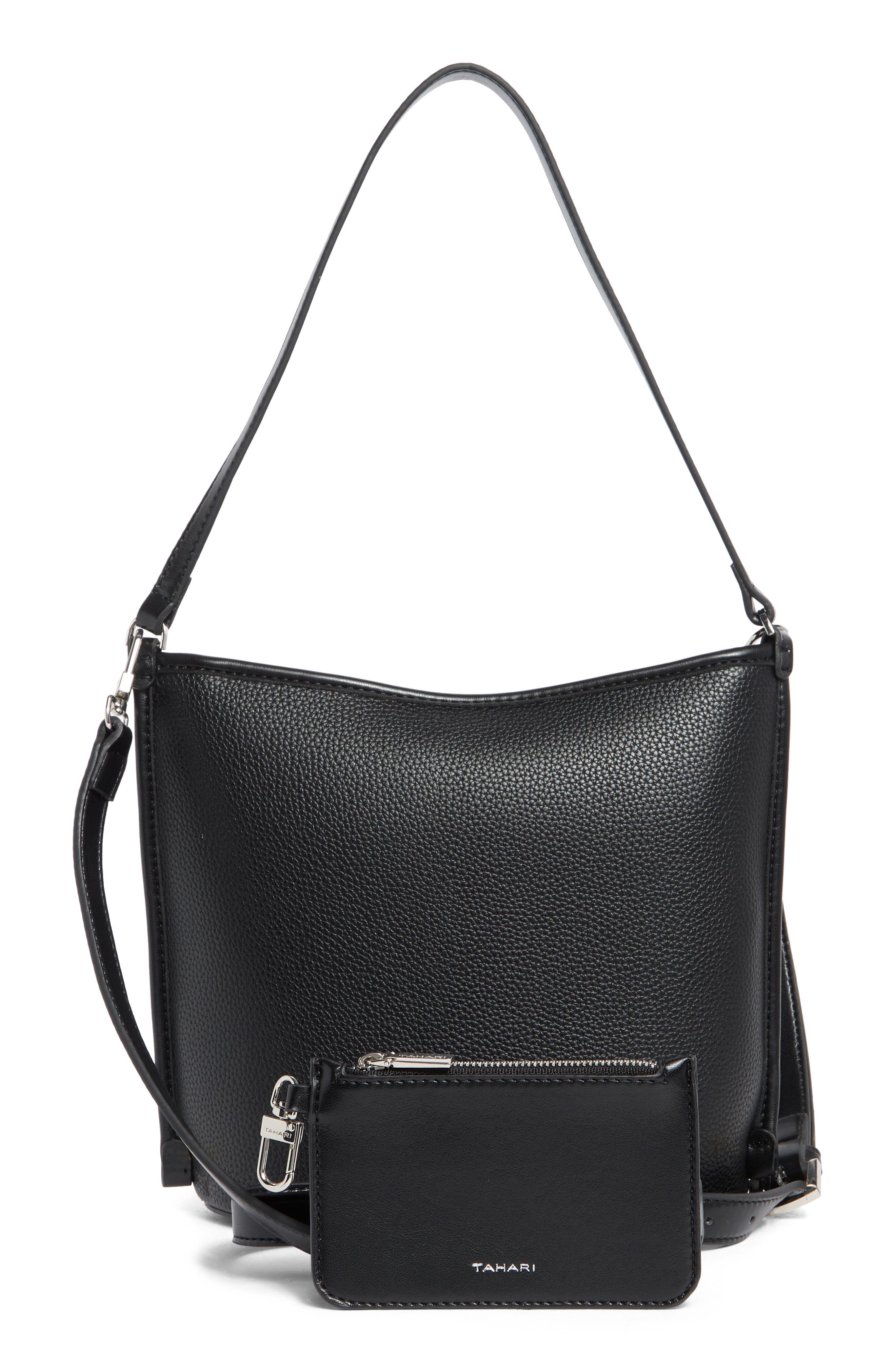 Tahari Carmine Zip Top Bucket Bag, Alternate, color, 