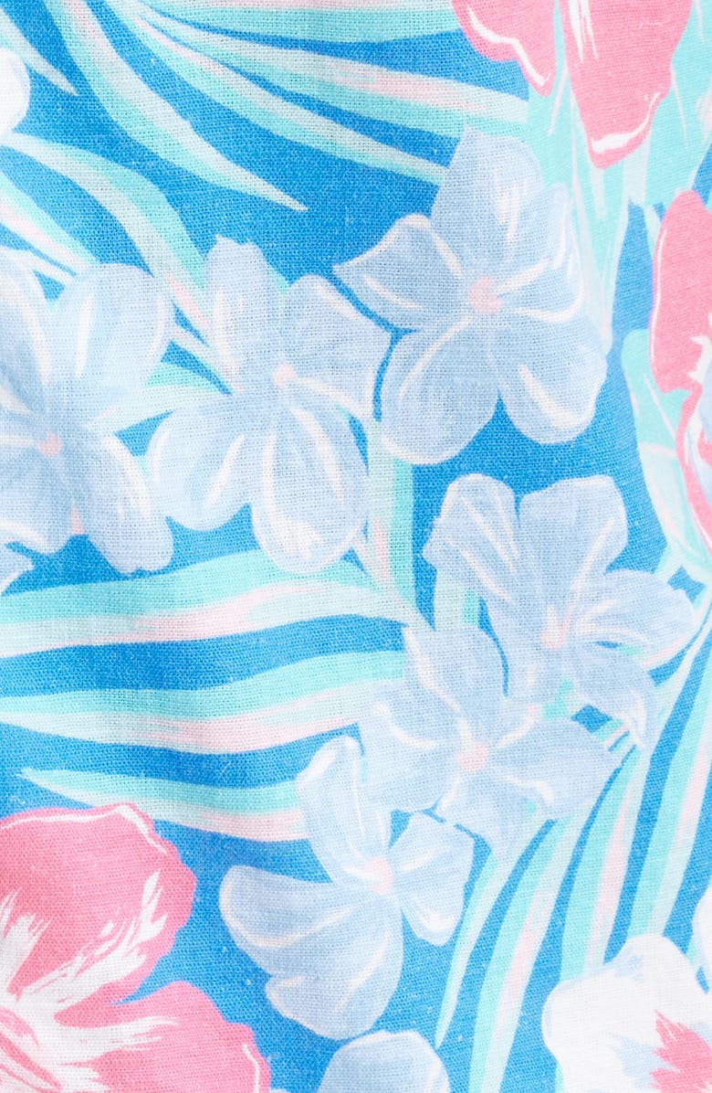 vineyard vines Island Floral Stretch Linen Blend Camp Shirt, Alternate, color,