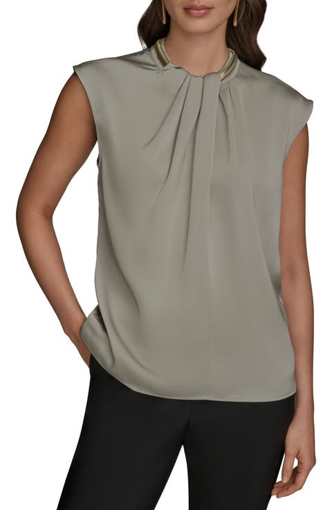 Twist Neck Hardware Sleeveless Top