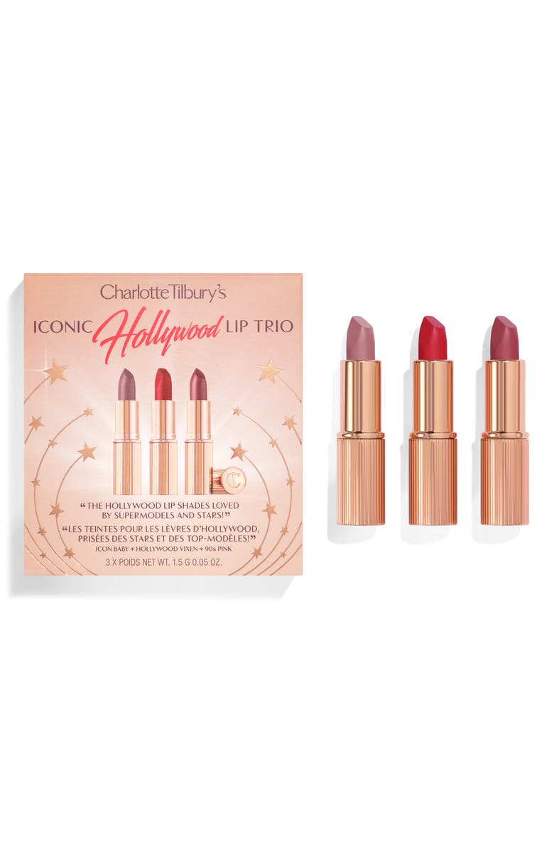 Charlotte Tilbury Iconic Hollywood Lipstick Trio (Limited Edition) $45 Value, Main, color,