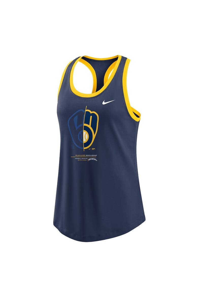 Women's Nike Navy Milwaukee Brewers Tech Tank Top, Alternate, color, Navy