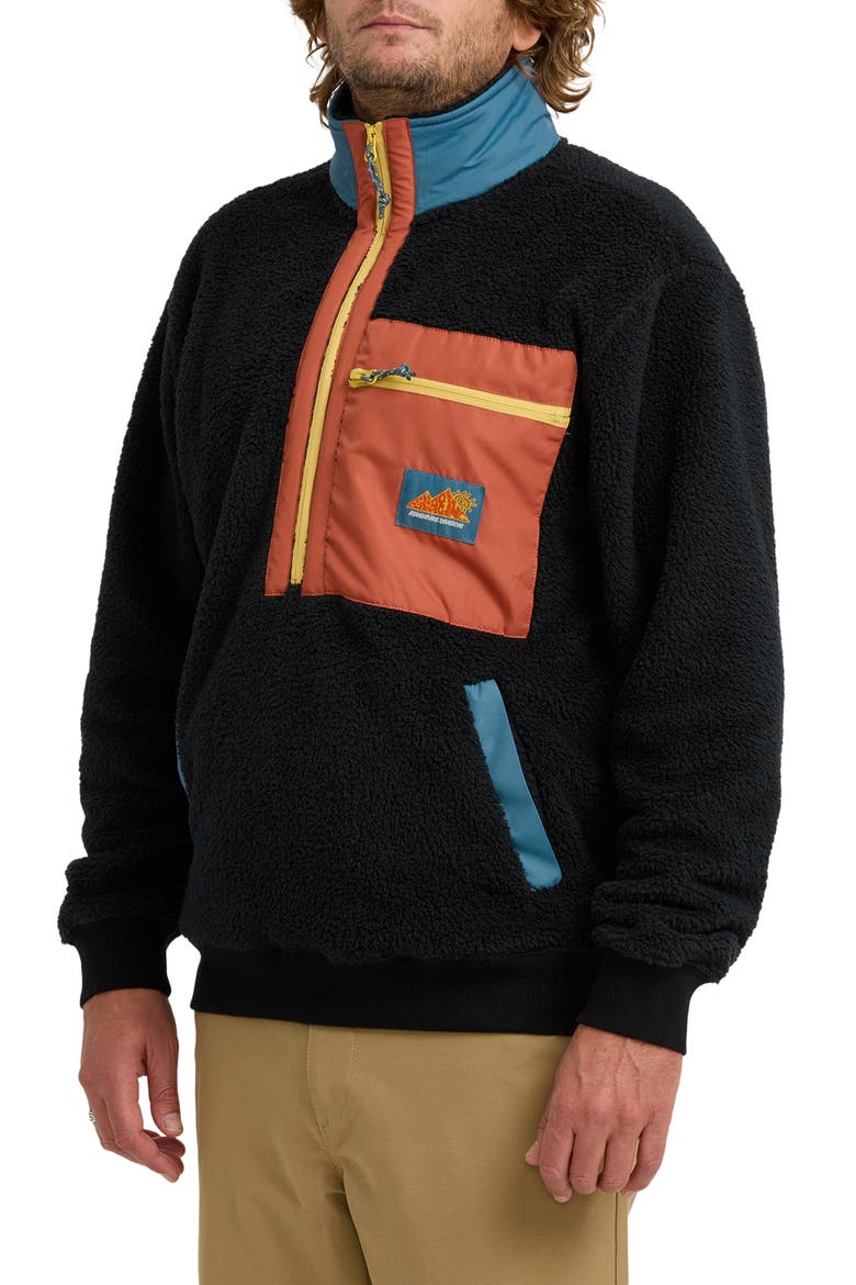 Boundary Peak Colorblock Fleece Zip-Up Jacket, Alternate, color, BLACK
