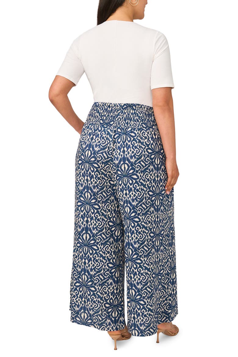 Smocked Waist Wide Leg Pants, Alternate, color, OCEANSIDE