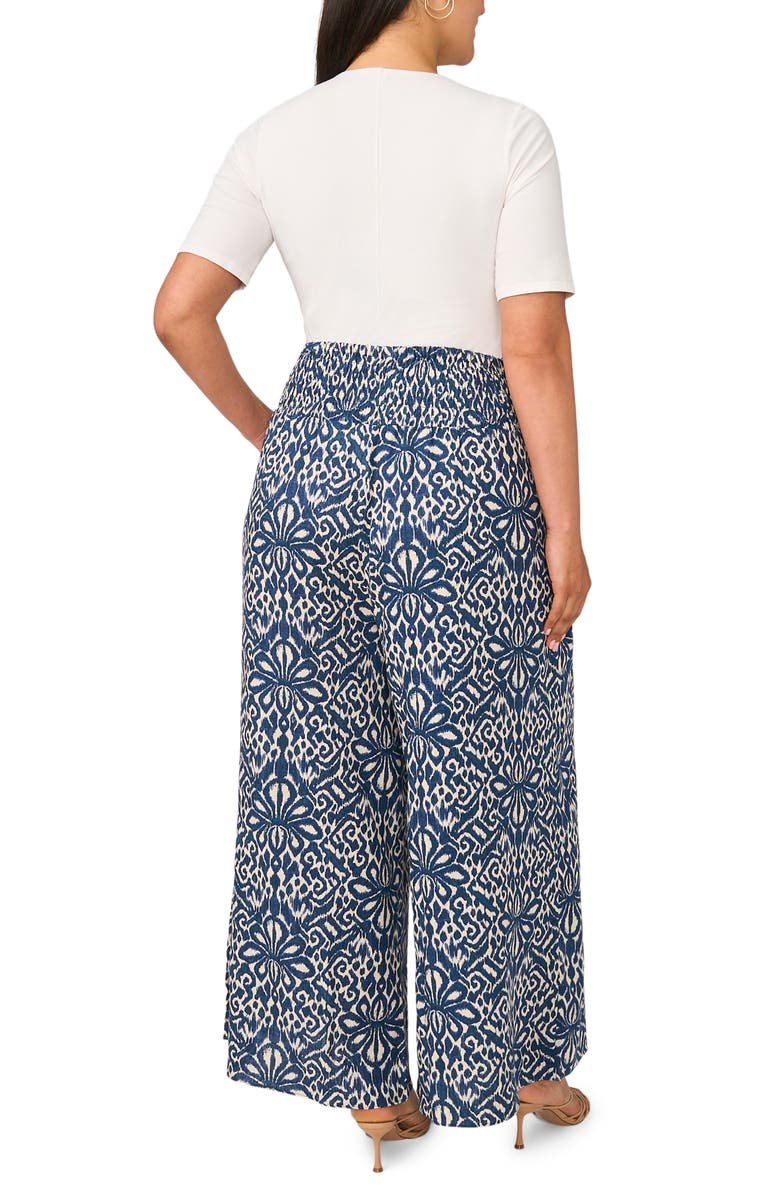 Vince Camuto Smocked Waist Wide Leg Pants, Alternate, color, Oceanside