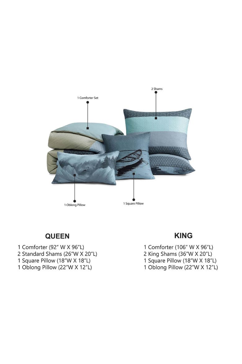 Nature Blues Comforter Set, Alternate, color, BLUE