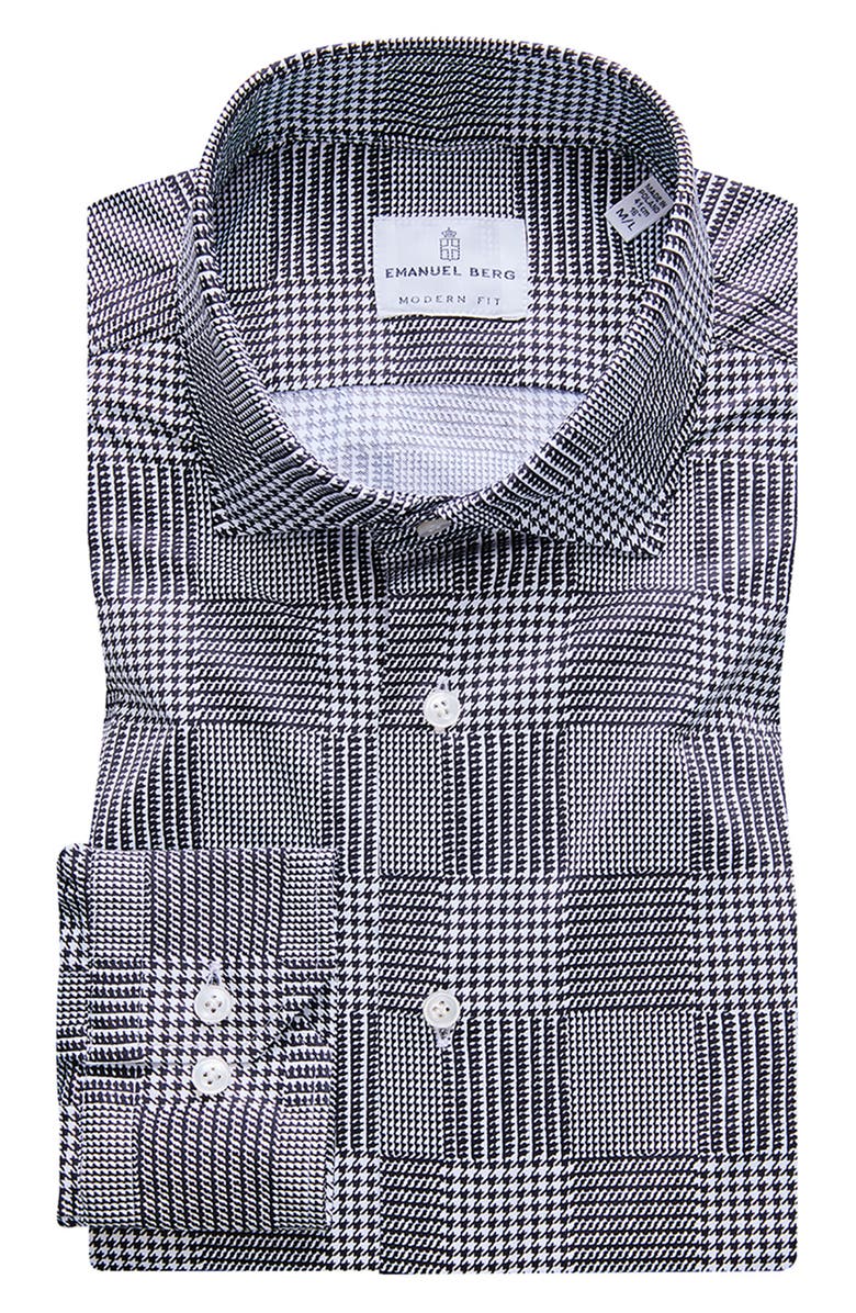 Emanuel Berg 4Flex Knit Modern Fit Long Sleeve Button-Up Shirt, Main, color, 
