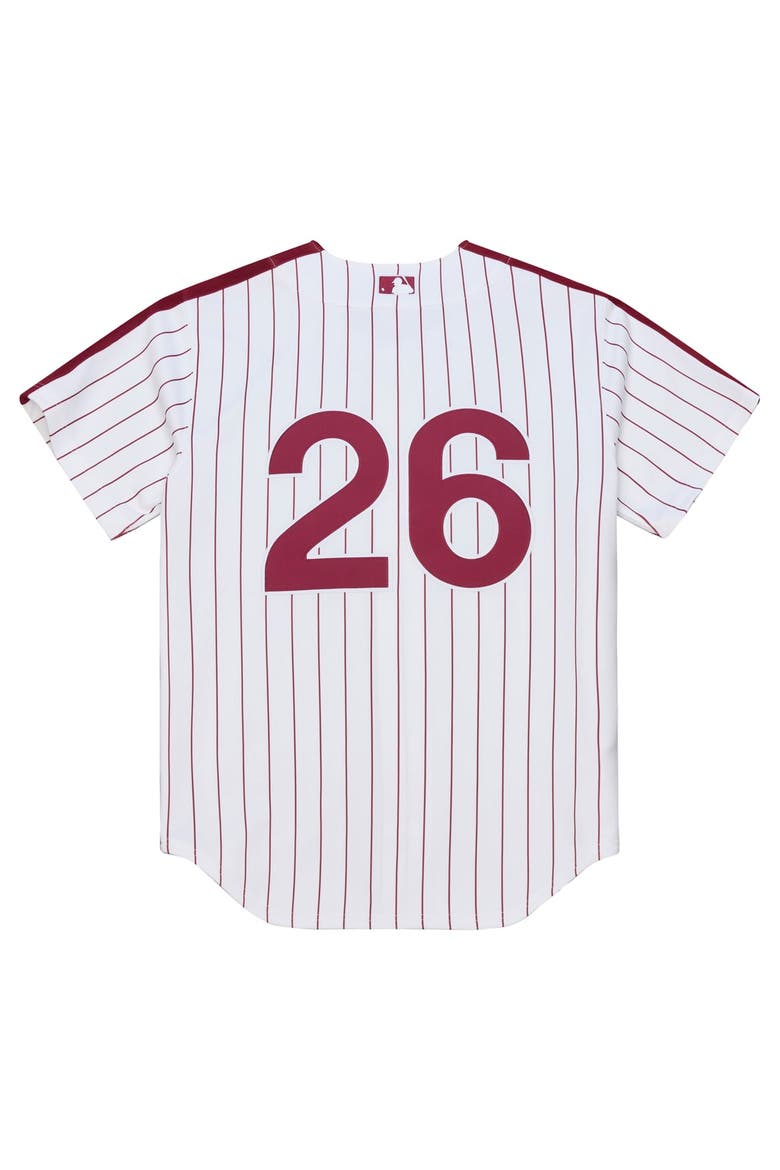 Men's Mitchell & Ness Chase Utley White Philadelphia Phillies 2003 Cooperstown Collection Authentic Jersey, Alternate, color, White