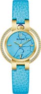 BULOVA Rubaiyat Reconstituted Turquoise Leather Strap Watch, 30.5mm