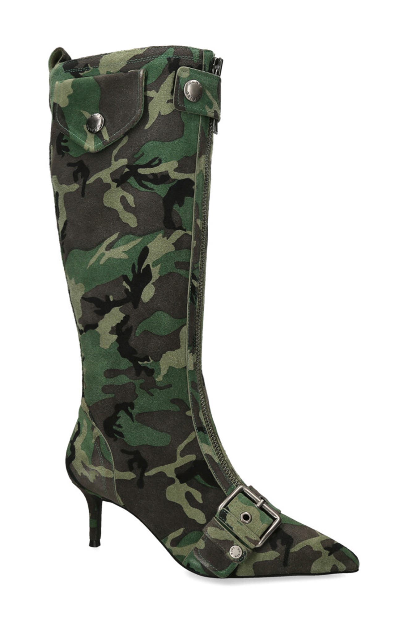 Kurt Geiger London Hackney Kitten Heel Boot, Main, color, Open Green