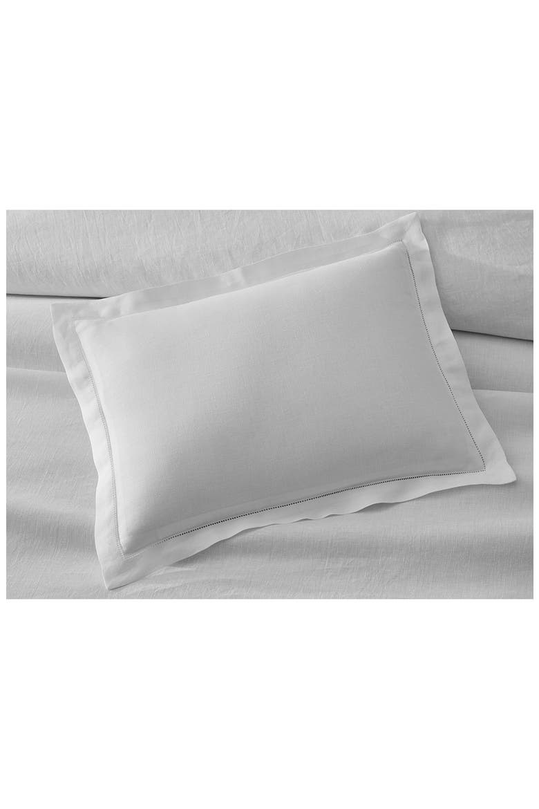 Roman Hemstitch Linen Duvet Cover, Alternate, color, WHITE